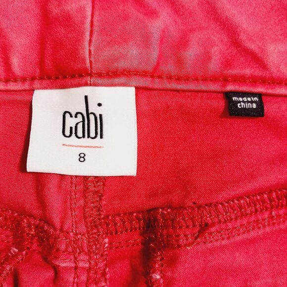 Cabi, Hutton, Nantucket Red Ankle Jogger Pants, Size 8, Classic, 98% Cotton - Picture 2 of 16